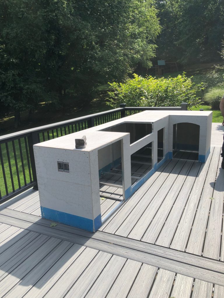 Outdoor Kitchen Design done by the Ring of Fire. Prior to adding in all appliances.