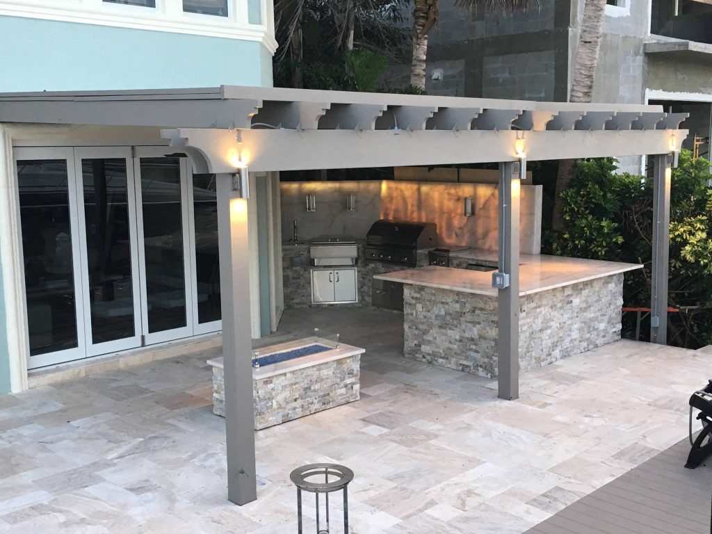 Outdoor Kitchen, Pergola, Fire Pit