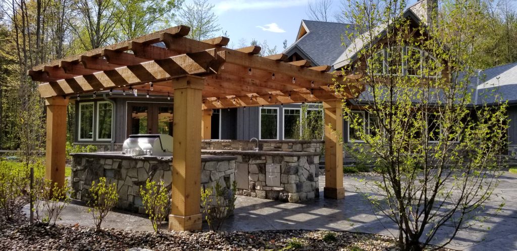 Outdoor Kitchen with Pergola