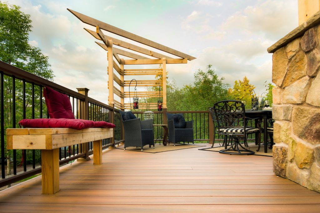 Outdoor kitchen deck - mid-sized zen backyard outdoor kitchen deck idea in Portland with no cover