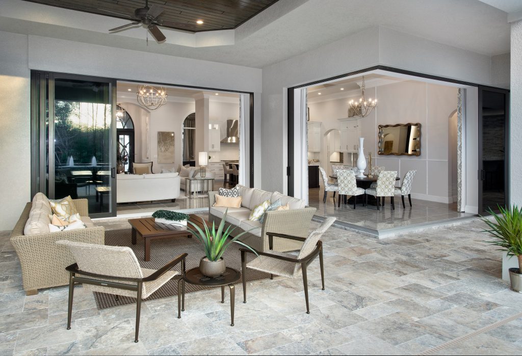 Outdoor living room. Cypress wood ceiling. Giovanni Photography