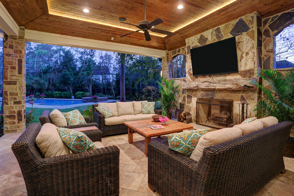 POOL HOUSE

The outdoor space is a perfect pool house…there are great views to the pool from the sitting area, so parents can keep an eye on the kids in the pool.

TK IMAGES by TCP Custom Outdoor Living | Outdoor Kitchens | Backyard Design | Outdoor Living Spaces | Landscape Design