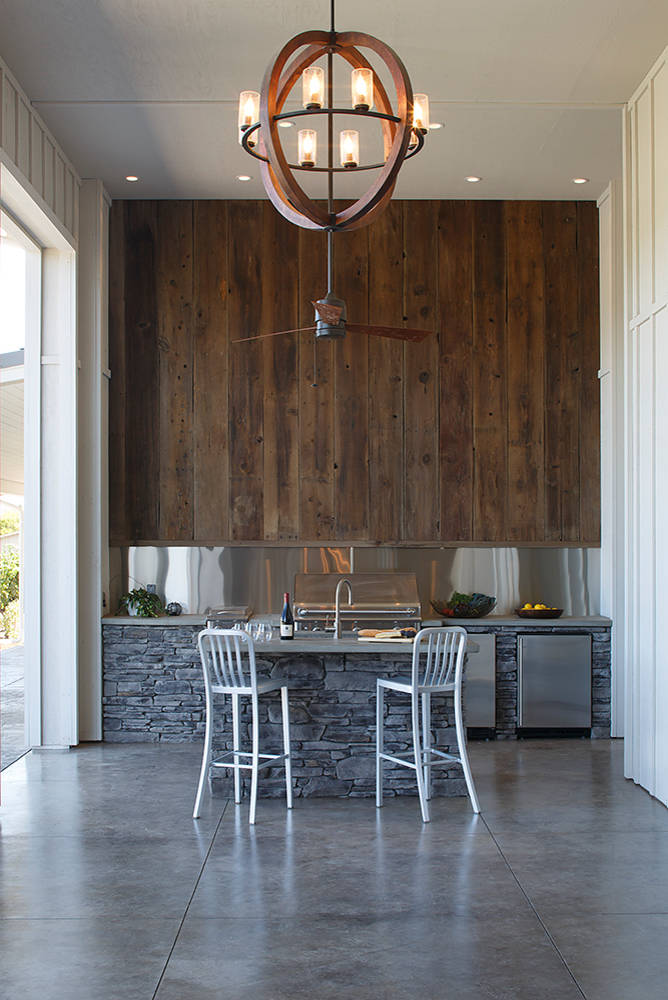 Patio kitchen - country patio kitchen idea in San Francisco