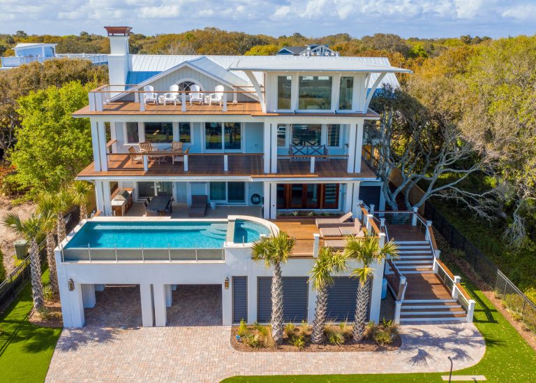 Pool - modern aboveground pool idea in Charleston with decking