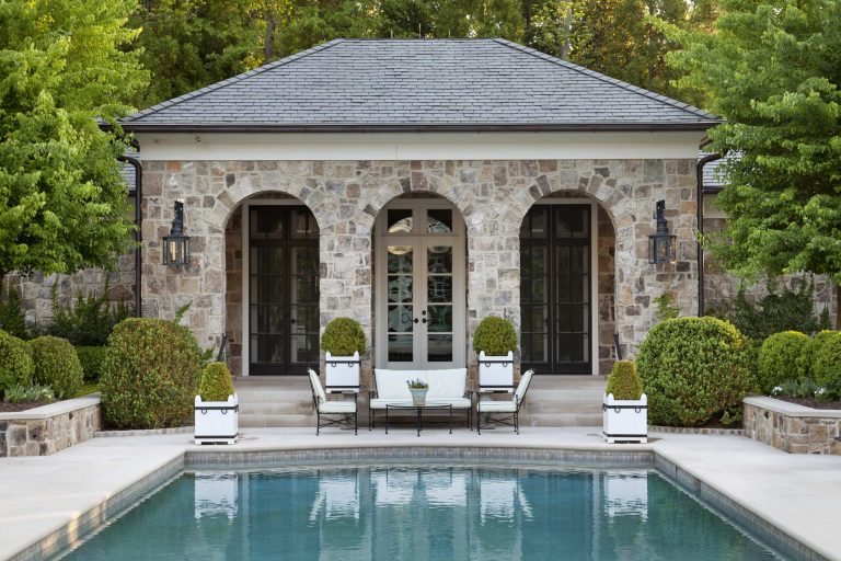 Pool terrace garden by Howard Design Studio. Cabana design by Norman Davenport Askins. photography: Emily Jenkins Followill