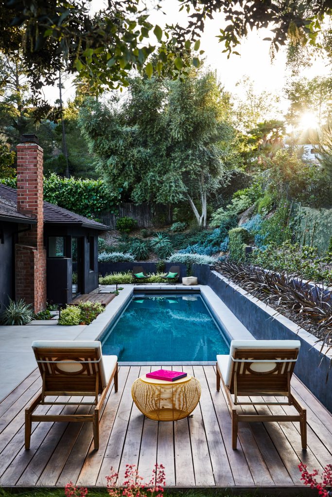 Poolside at backyard Landscape design by Meg Rushing Coffee Photo by Dan Arnold