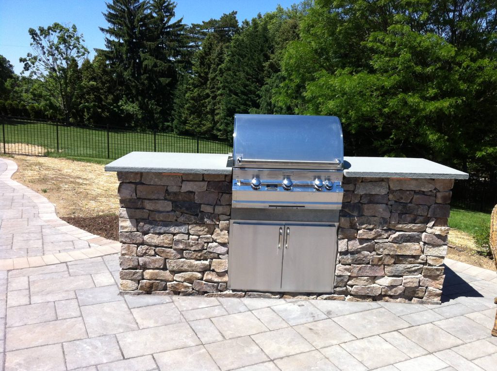 Quarry Cut Stone Veneer with bluestone countertop
