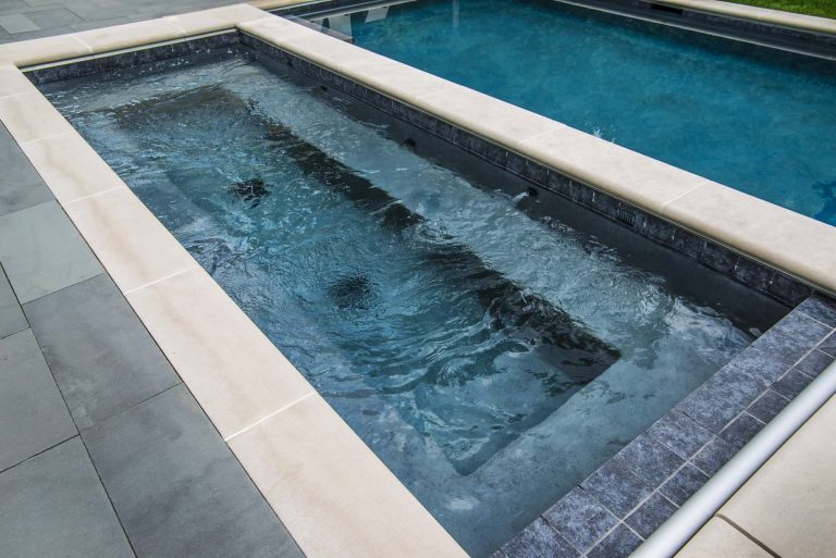 Request Free Quote This custom spa measures 6'0" x 16'0" and has an automatic cover.