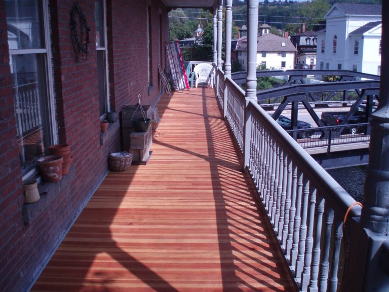 Restoration of a 120 year old 6 x 75 ft Porch. Restored to match existing. All 4 inch Clear Douglas Fur, no knots, With Grade (A) Cedar Rails and Spindles Shaper profiled to match existing, 120 years ago. by Scott Howard | Outdoor Photos | Porch | Landscaping | Landscape Design | Outdoor Living Space | Porch Design Ideas | Outdoor Living Space Ideas | Backyard Design