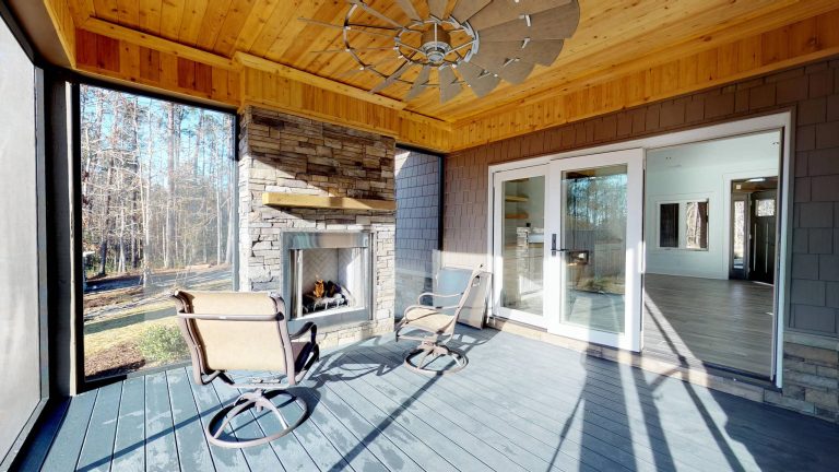 Screened-in back porch photo in Other with decking by codhomeservices | Outdoor Photos | Porch | Landscaping | Landscape Design | Outdoor Living Space | Porch Design Ideas | Outdoor Living Space Ideas | Backyard Design