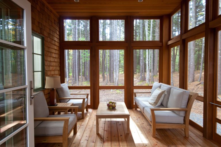 Screened porch. Decking and screen panels: Western Red Cedar Photo by Randy O'Rourke
