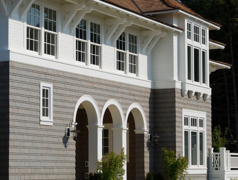 Seabrook Beach House - exterior loggia for outdoor living space. Photography by Duncan McRoberts