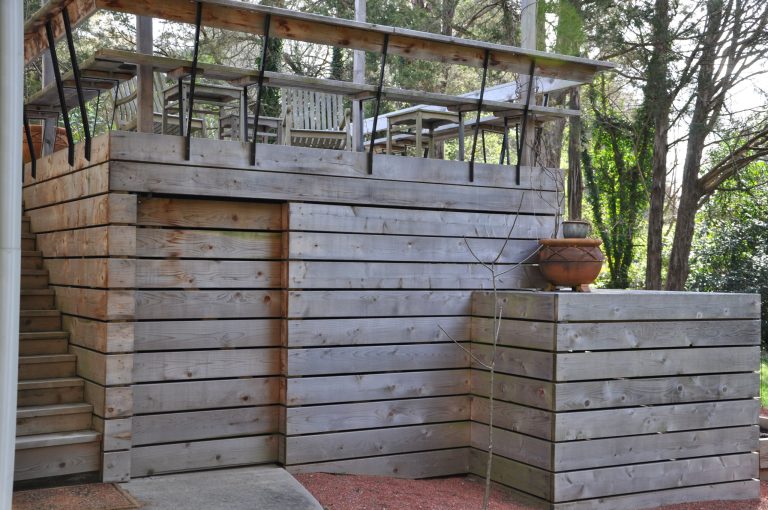 Sliding door integrated into deck design. John Koury