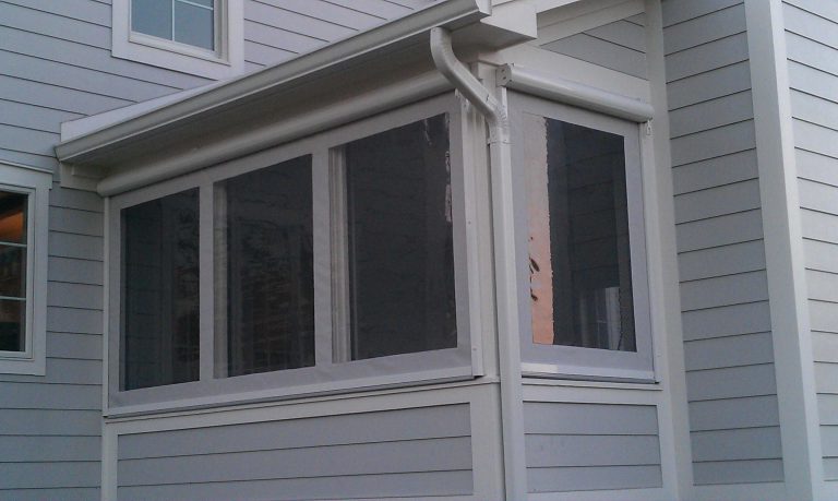 Small classic porch idea in Indianapolis with a roof extension by Shade By Design | Outdoor Photos | Porch | Landscaping | Landscape Design | Outdoor Living Space | Porch Design Ideas | Outdoor Living Space Ideas | Backyard Design