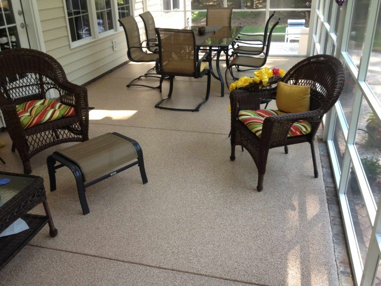 Small concrete screened-in porch idea in Other by User | Outdoor Photos | Porch | Landscaping | Landscape Design | Outdoor Living Space | Porch Design Ideas | Outdoor Living Space Ideas | Backyard Design