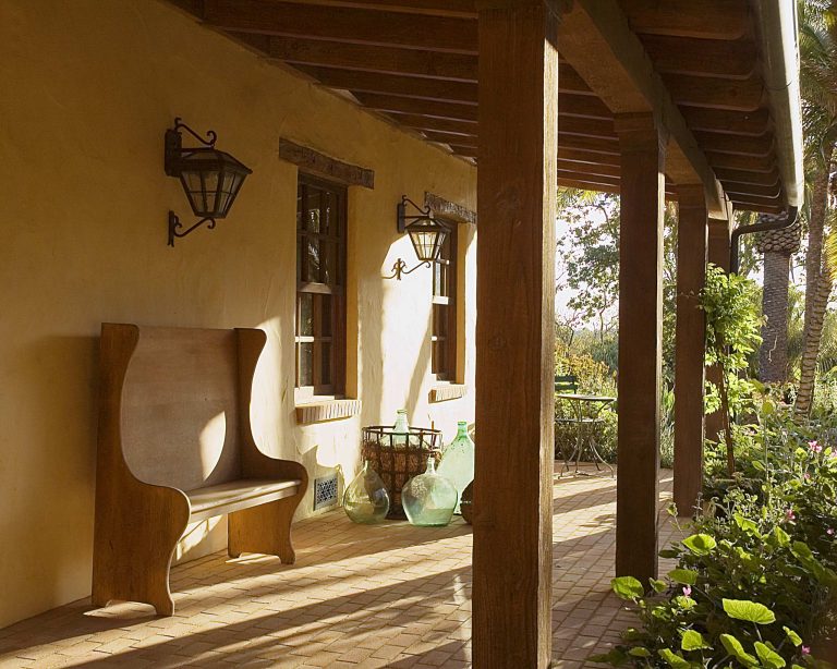 Southwest front porch photo in Santa Barbara by DD Ford Construction | Outdoor Photos | Porch | Landscaping | Landscape Design | Outdoor Living Space | Porch Design Ideas | Outdoor Living Space Ideas | Backyard Design