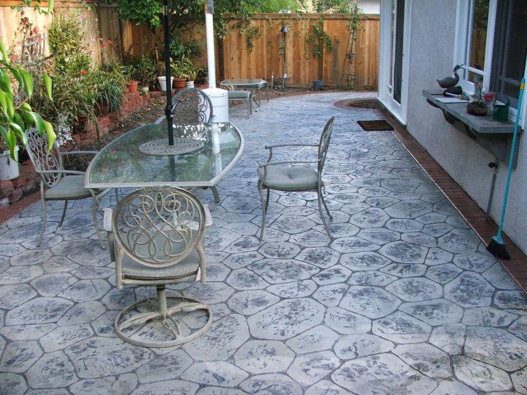 Stamped concrete patio