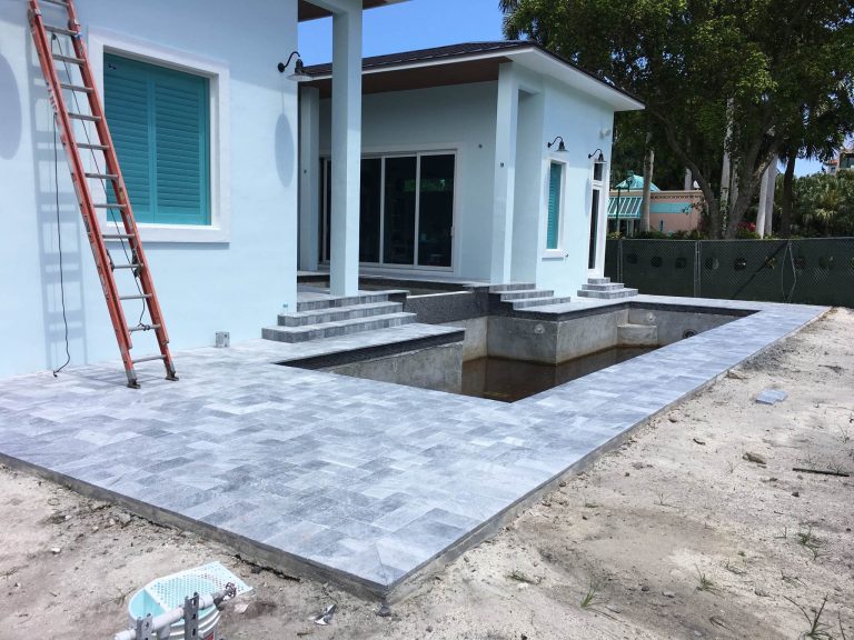 Sterling Grey Marble Pavers. 6x12". Non-Slip Textured Finish