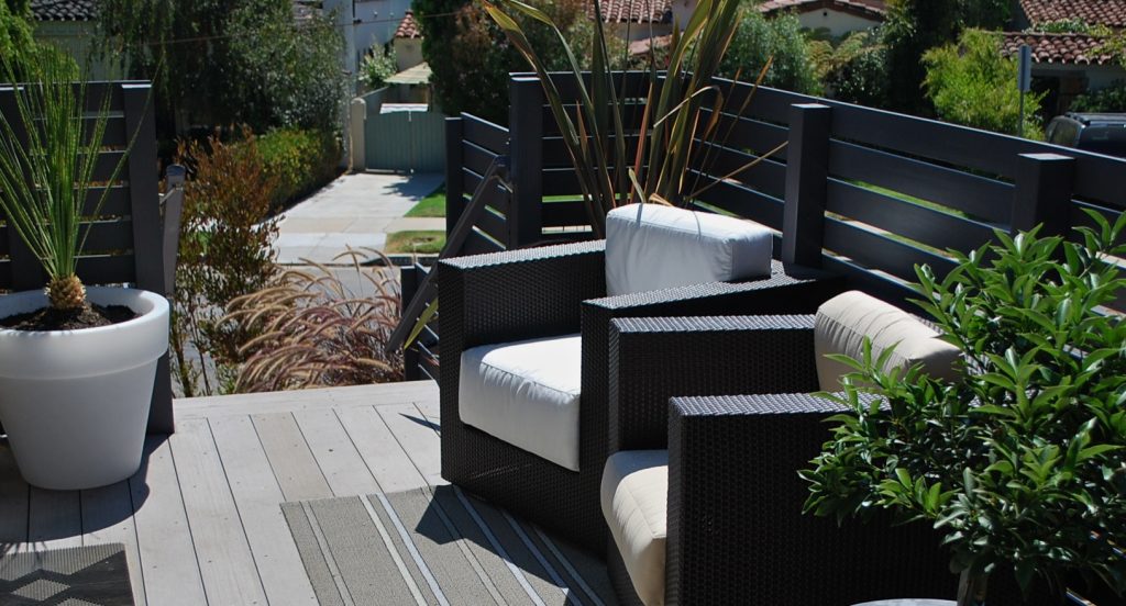 TREX deck and privacy screen shield home from street. Photo by Katrina Coombs