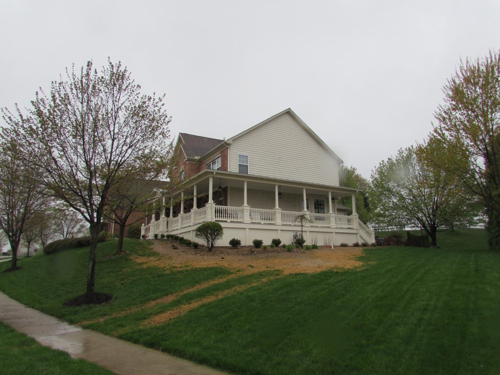 Talon Construction design build front porch in Frederick, MD with white square columns