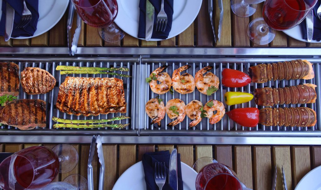 The Angara gill table allows everyone to grill together and eat together!