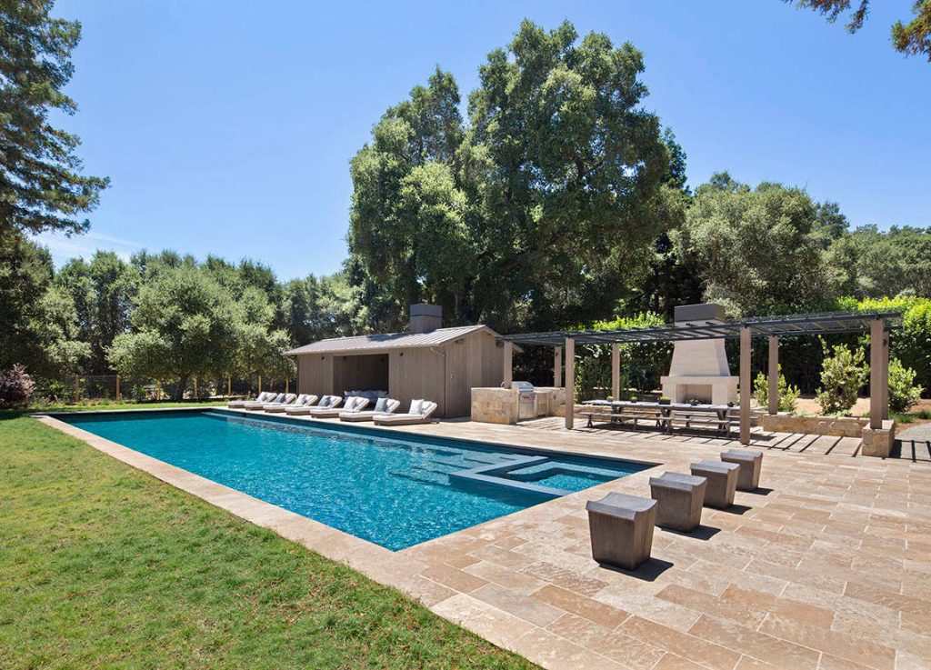 The Pool House area of this estate has space for several activities to occur simultaneously.
