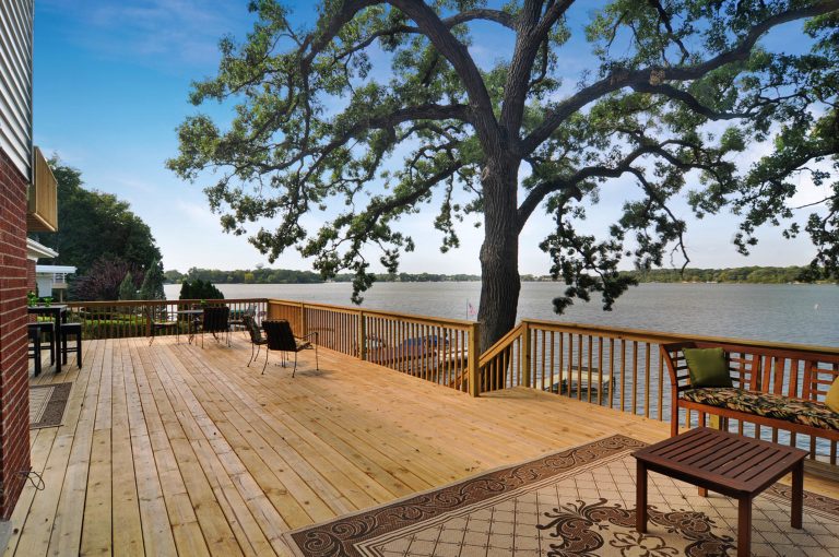 The deck was built for entertaining while taking full advantage of the breath taking lake view.