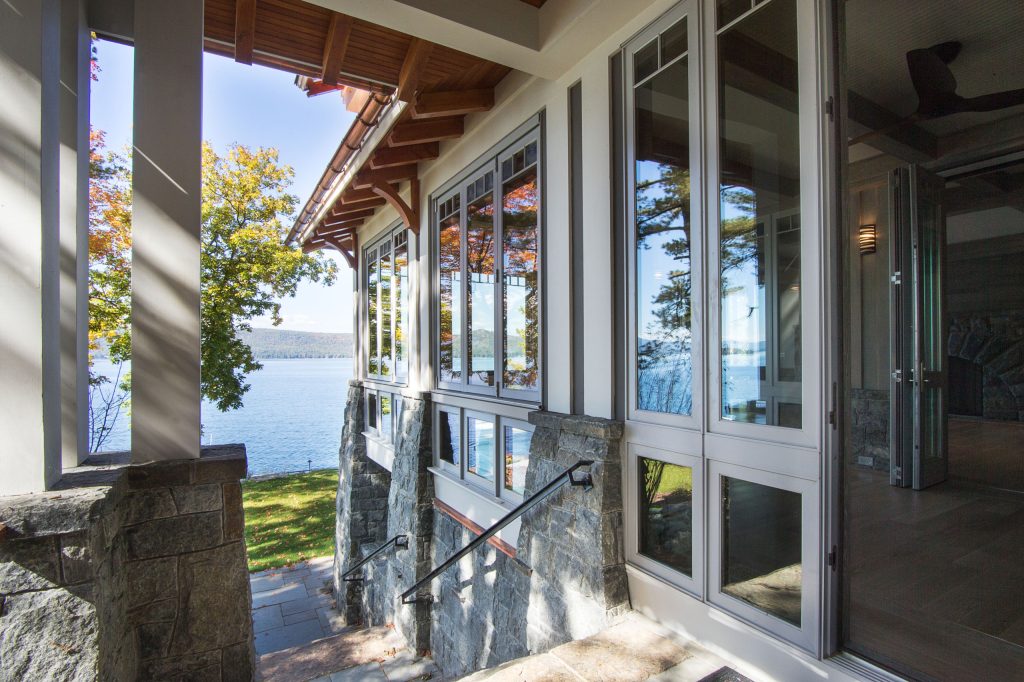 The house was oriented on the site to maximize views and access to the lakefront.