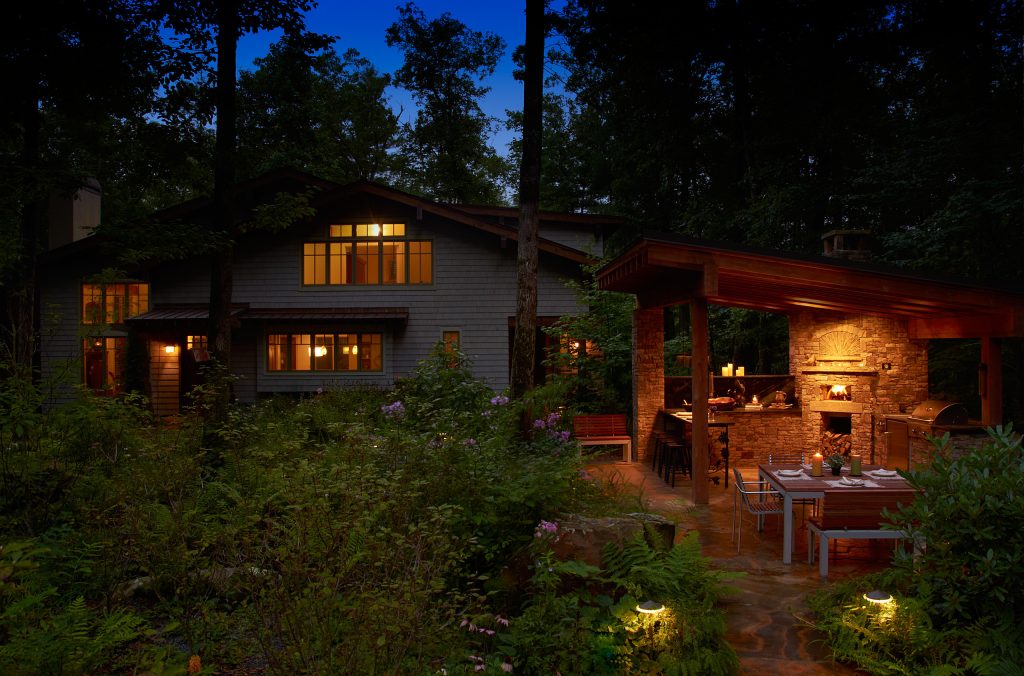 The outside kitchen, with a wood burning pizza oven, was built 2 years after we completed the house.