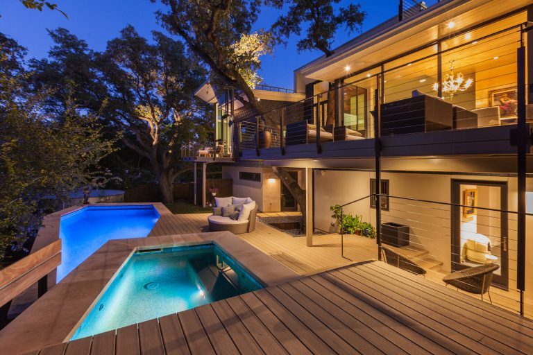 The pool is night friendly too, lots of outdoor lighting and the bright lights inside streaming out means that the fun does not stop at sundown. Photo: Ryan Farnau