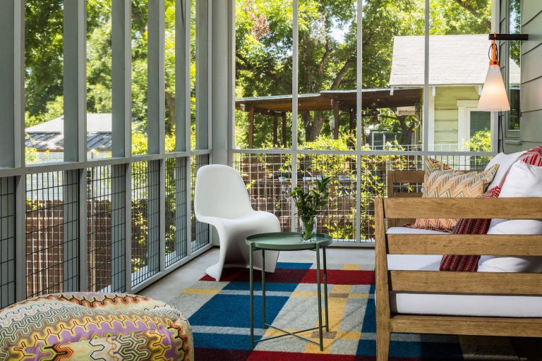 This is an example of a 1950s screened-in porch design in Austin. by RisherMartin Fine Homes | Outdoor Photos | Porch | Landscaping | Landscape Design | Outdoor Living Space | Porch Design Ideas | Outdoor Living Space Ideas | Backyard Design