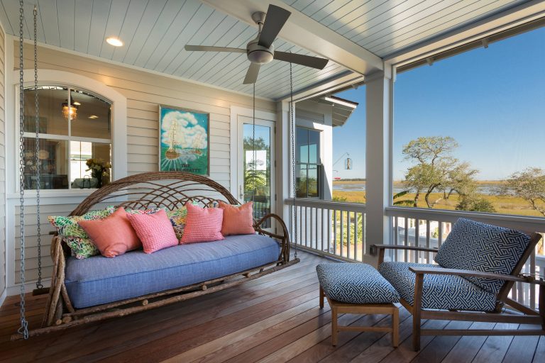 This is an example of a coastal porch design in Charlotte. by CHD Interiors | Outdoor Photos | Porch | Landscaping | Landscape Design | Outdoor Living Space | Porch Design Ideas | Outdoor Living Space Ideas | Backyard Design