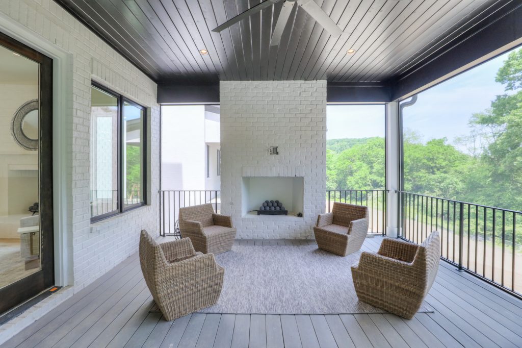 This is an example of a contemporary porch design in Nashville. by White Pines Building Group | Outdoor Photos | Porch | Landscaping | Landscape Design | Outdoor Living Space | Porch Design Ideas | Outdoor Living Space Ideas | Backyard Design