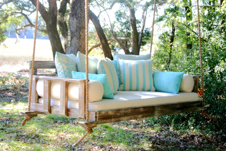 This is an example of a cottage back porch design in Charleston. by Vintage Porch Swings LLC | Outdoor Photos | Porch | Landscaping | Landscape Design | Outdoor Living Space | Porch Design Ideas | Outdoor Living Space Ideas | Backyard Design