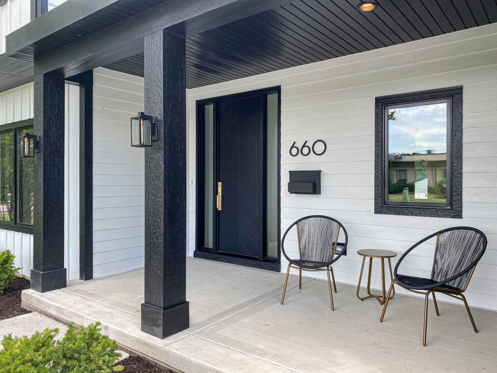 This is an example of a cottage concrete porch design in Chicago with a roof extension. by DJK Custom Homes | Outdoor Photos | Porch | Landscaping | Landscape Design | Outdoor Living Space | Porch Design Ideas | Outdoor Living Space Ideas | Backyard Design