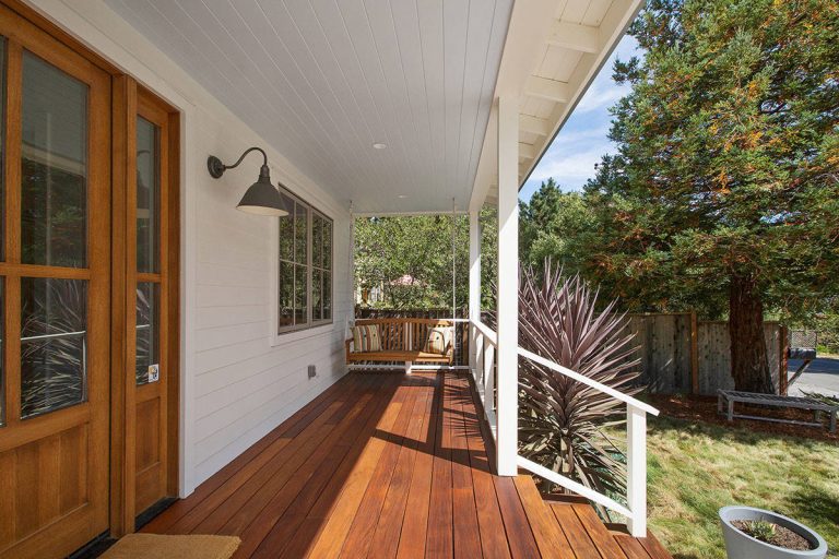 This is an example of a cottage porch design in San Francisco. by Polsky Perlstein Architects | Outdoor Photos | Porch | Landscaping | Landscape Design | Outdoor Living Space | Porch Design Ideas | Outdoor Living Space Ideas | Backyard Design