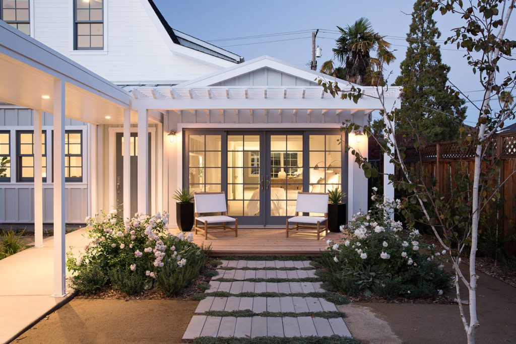 This is an example of a cottage porch design in San Francisco with a pergola. by zero ten design | Outdoor Photos | Porch | Landscaping | Landscape Design | Outdoor Living Space | Porch Design Ideas | Outdoor Living Space Ideas | Backyard Design