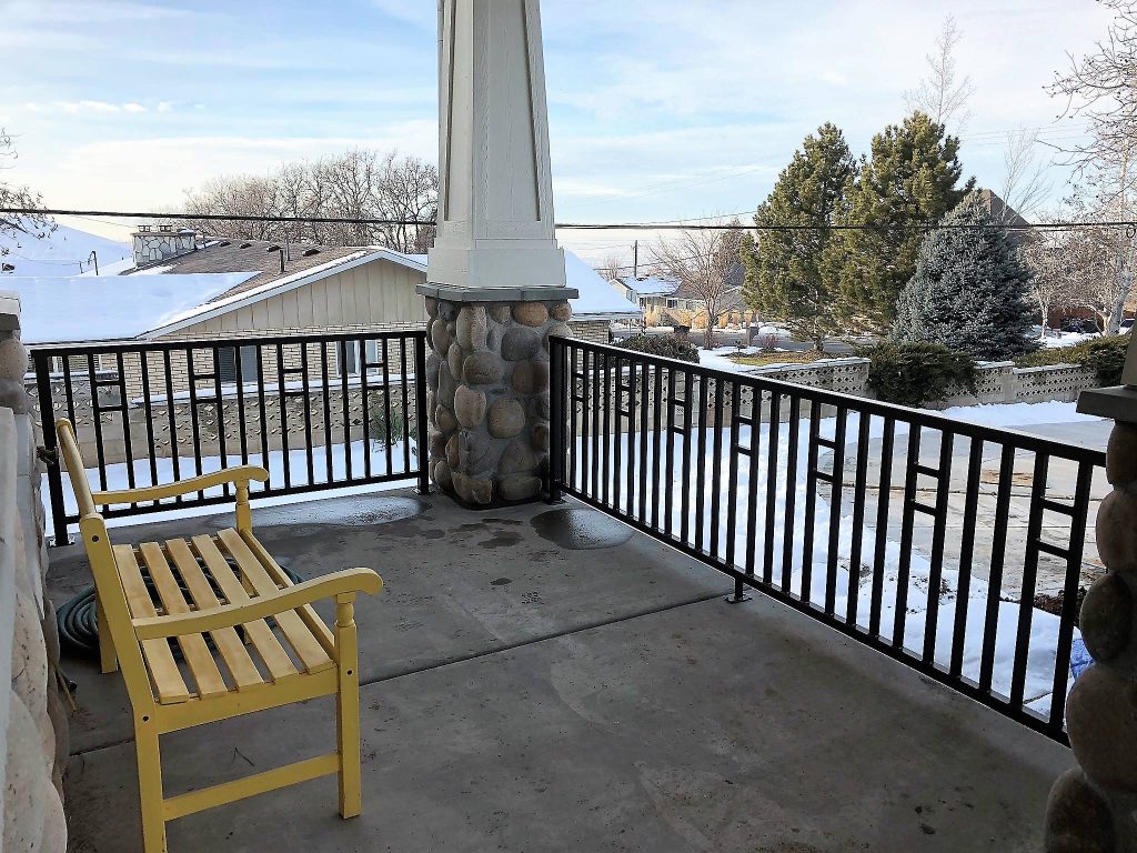 This is an example of a country porch design in Salt Lake City. by Aspen Metals | Outdoor Photos | Porch | Landscaping | Landscape Design | Outdoor Living Space | Porch Design Ideas | Outdoor Living Space Ideas | Backyard Design