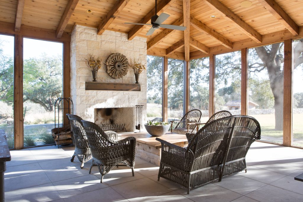 This is an example of a country screened-in porch design in Austin. by Five Stones Construction | Outdoor Photos | Porch | Landscaping | Landscape Design | Outdoor Living Space | Porch Design Ideas | Outdoor Living Space Ideas | Backyard Design