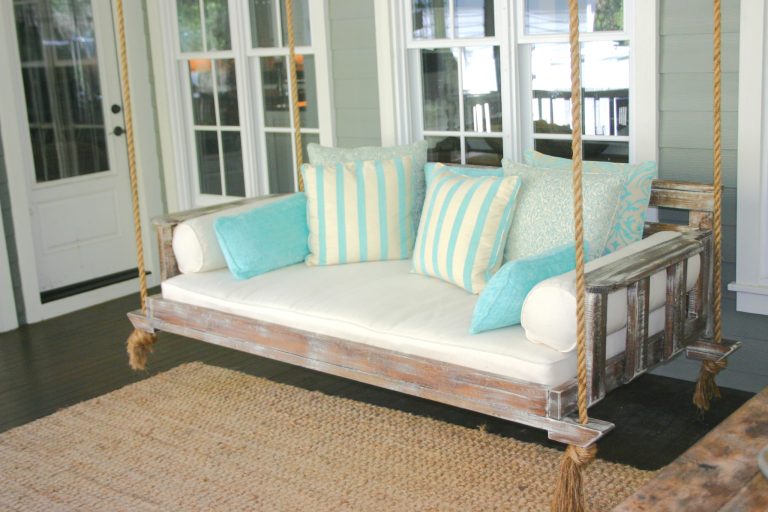 This is an example of a farmhouse back porch design in Charleston. by Vintage Porch Swings LLC | Outdoor Photos | Porch | Landscaping | Landscape Design | Outdoor Living Space | Porch Design Ideas | Outdoor Living Space Ideas | Backyard Design