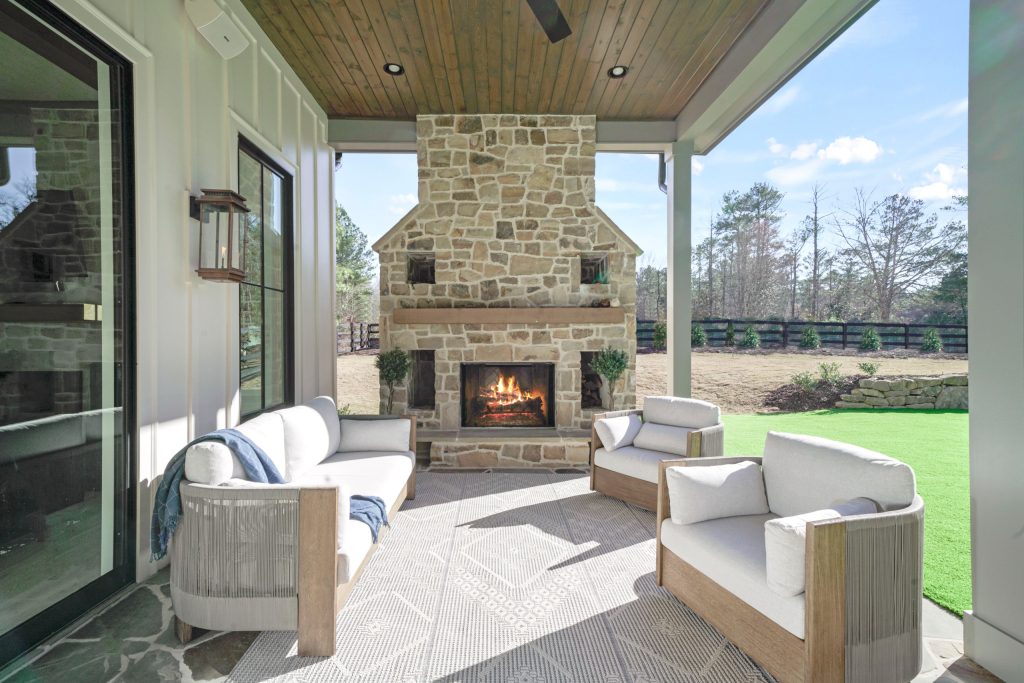 This is an example of a french country porch design in Atlanta. by Ecraft LLC. | Outdoor Photos | Porch | Landscaping | Landscape Design | Outdoor Living Space | Porch Design Ideas | Outdoor Living Space Ideas | Backyard Design