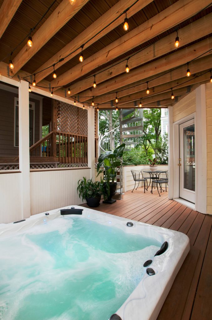 This is an example of a huge transitional screened-in side porch design in Atlanta with decking and a roof extension. by Outback Deck, Inc. | Outdoor Photos | Porch | Landscaping | Landscape Design | Outdoor Living Space | Porch Design Ideas | Outdoor Living Space Ideas | Backyard Design