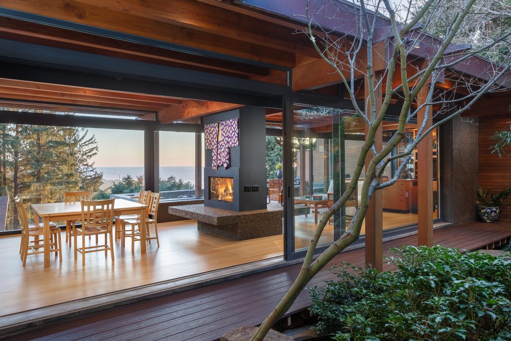 This is an example of a large asian porch design in Other with decking and a roof extension. by David Hertz & Studio of Environmental Architecture | Outdoor Photos | Porch | Landscaping | Landscape Design | Outdoor Living Space | Porch Design Ideas | Outdoor Living Space Ideas | Backyard Design