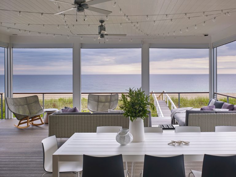 This is an example of a large coastal screened-in back porch design in Other with decking and a roof extension. by Scott Edmonston Architecture Studio | Outdoor Photos | Porch | Landscaping | Landscape Design | Outdoor Living Space | Porch Design Ideas | Outdoor Living Space Ideas | Backyard Design