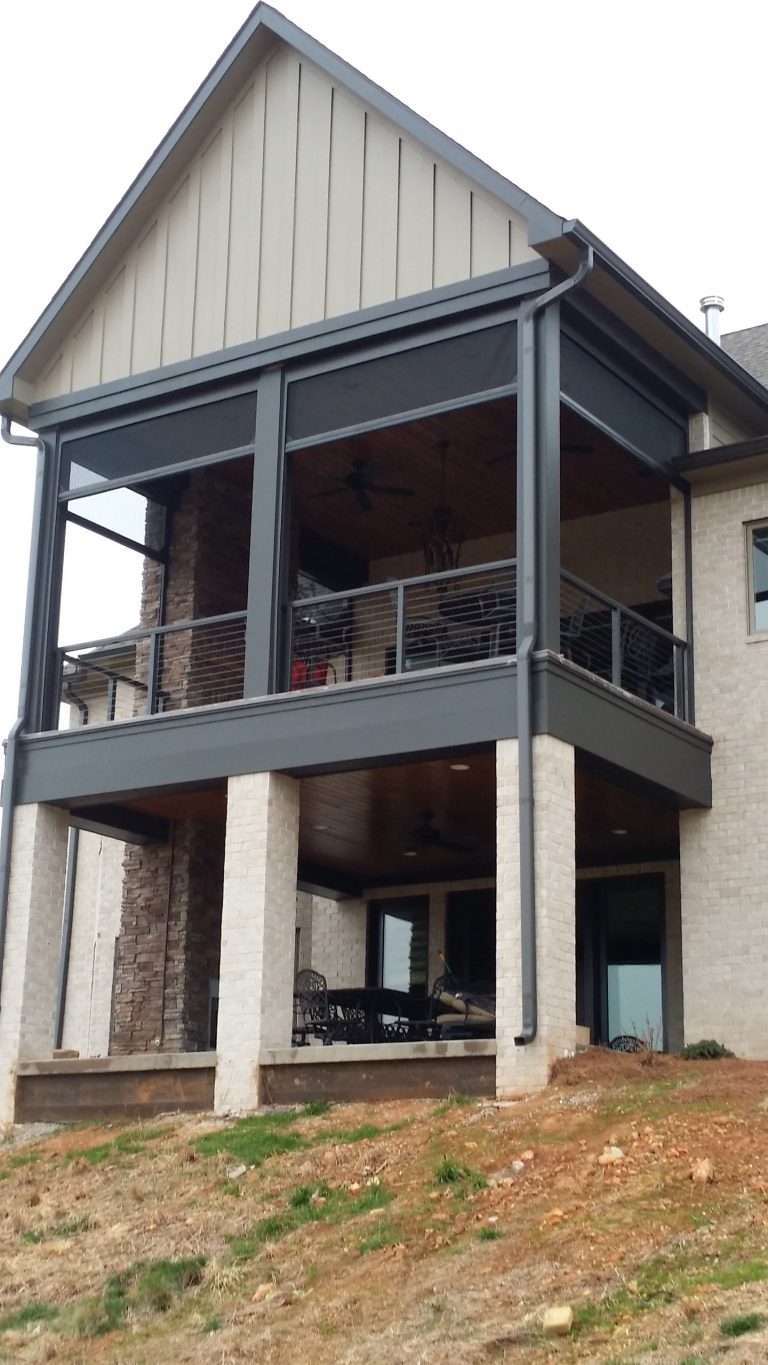 This is an example of a large craftsman back porch design in Louisville with a roof extension. by Screens of Kentucky, LLC | Outdoor Photos | Porch | Landscaping | Landscape Design | Outdoor Living Space | Porch Design Ideas | Outdoor Living Space Ideas | Backyard Design