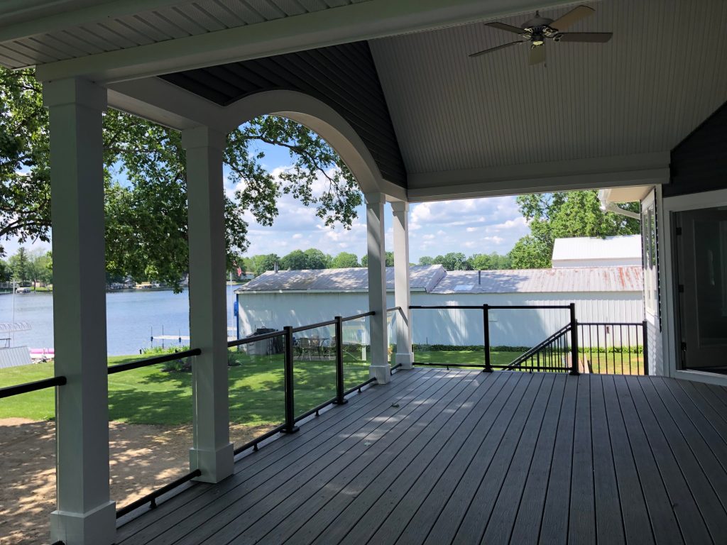 This is an example of a large craftsman back porch design in Other with decking and a roof extension. by Bob Buescher Homes | Outdoor Photos | Porch | Landscaping | Landscape Design | Outdoor Living Space | Porch Design Ideas | Outdoor Living Space Ideas | Backyard Design