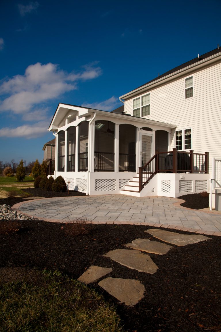 This is an example of a large craftsman back porch design in Philadelphia with decking and a roof extension. by Darlington Designs | Outdoor Photos | Porch | Landscaping | Landscape Design | Outdoor Living Space | Porch Design Ideas | Outdoor Living Space Ideas | Backyard Design