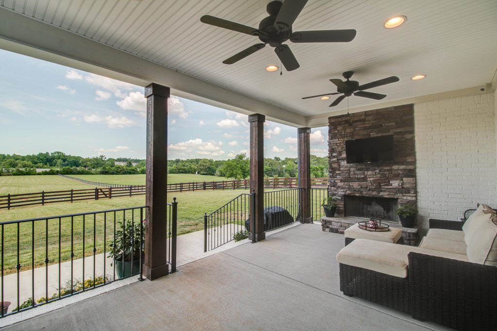This is an example of a large craftsman concrete back porch design in Nashville with a roof extension. by Key Concepts Home Design | Outdoor Photos | Porch | Landscaping | Landscape Design | Outdoor Living Space | Porch Design Ideas | Outdoor Living Space Ideas | Backyard Design