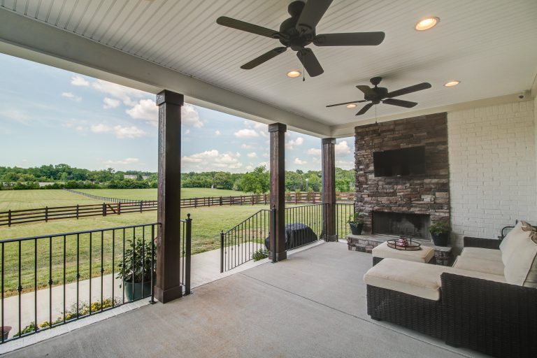 This is an example of a large craftsman concrete back porch design in Nashville with a roof extension. by Key Concepts Home Design | Outdoor Photos | Porch | Landscaping | Landscape Design | Outdoor Living Space | Porch Design Ideas | Outdoor Living Space Ideas | Backyard Design