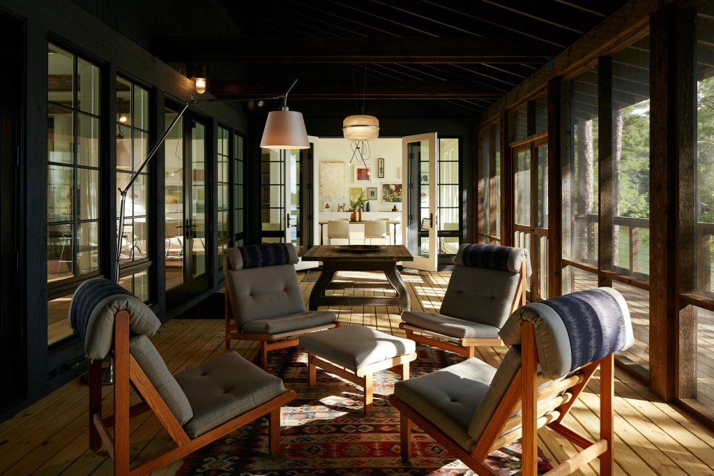 This is an example of a large rustic side porch design in Birmingham with decking and a roof extension. by Krumdieck Architecture + Interiors | Outdoor Photos | Porch | Landscaping | Landscape Design | Outdoor Living Space | Porch Design Ideas | Outdoor Living Space Ideas | Backyard Design